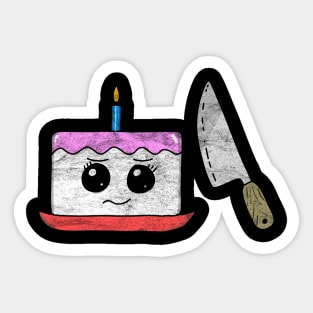 Nervous Cake - Ill cut you! Sticker